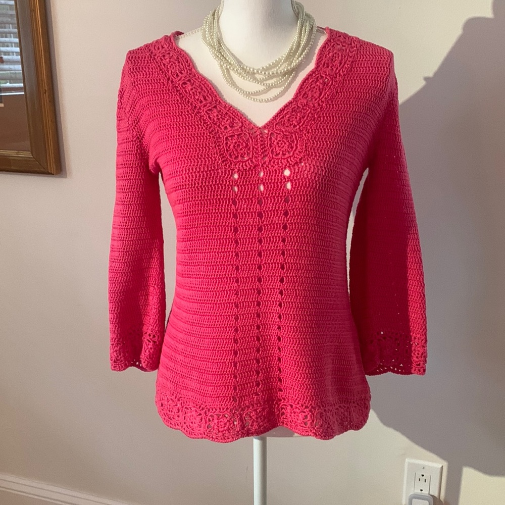 Lilly Pulitzer crocheted top XS